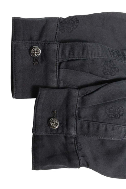 Chrome Hearts Vine Dagger Embroidered Black Silver Size M