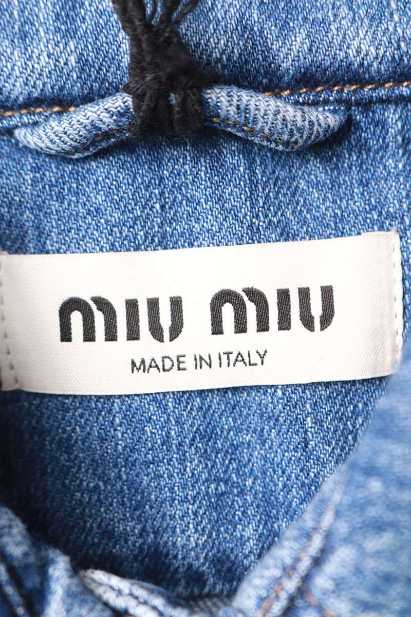 Miu Miu Logo Patch Denim Shirt 25AW Size 44
