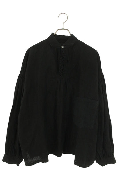 Kapital Black Frill Canvas Pullover Sleeve Shirt Size 1