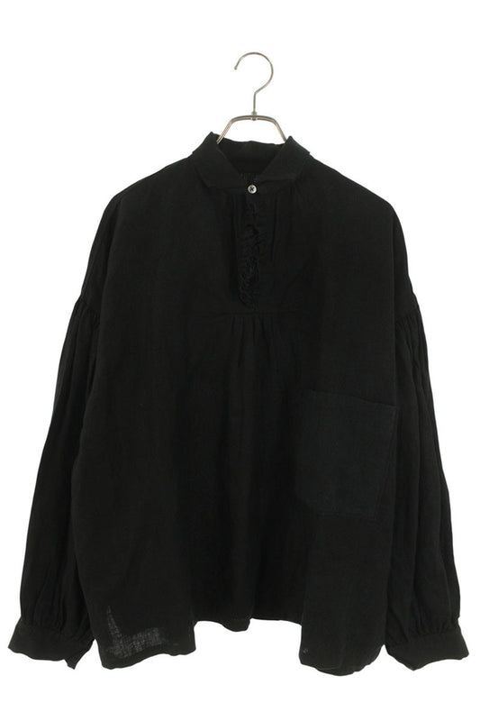 Kapital Black Frill Canvas Pullover Sleeve Shirt Size 1