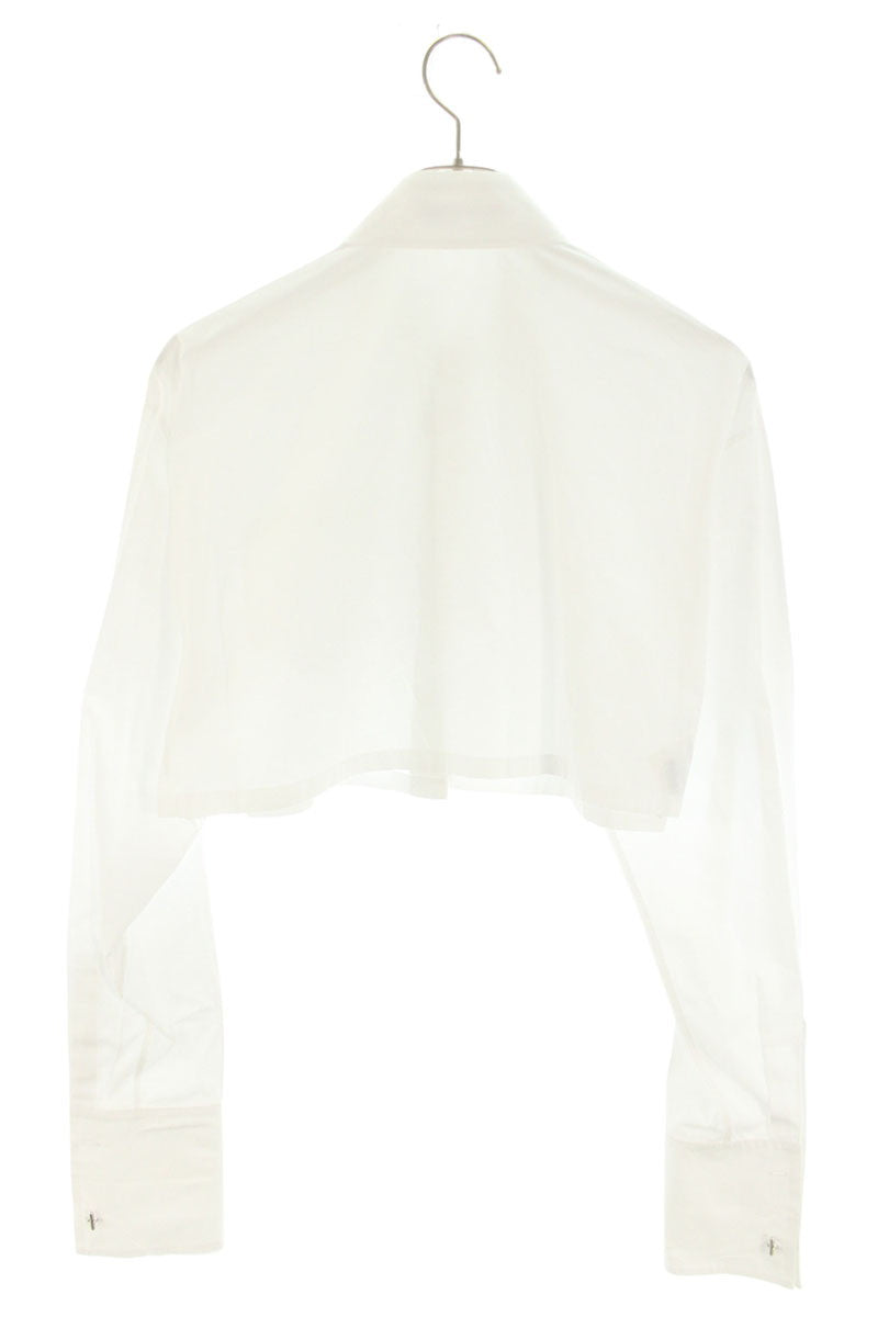 Prada Stone Cuff Cropped Poplin Blouse Size 40