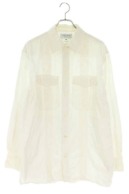 Marine Serre 24AW Logo Embroidery Lace Shirt White Size M