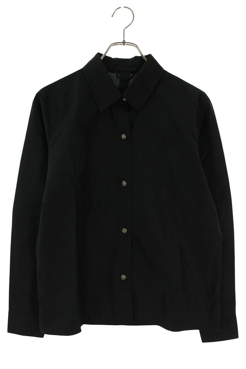 Chrome Hearts CH Cross Ball Long Sleeve Shirt Black/Silver Size S
