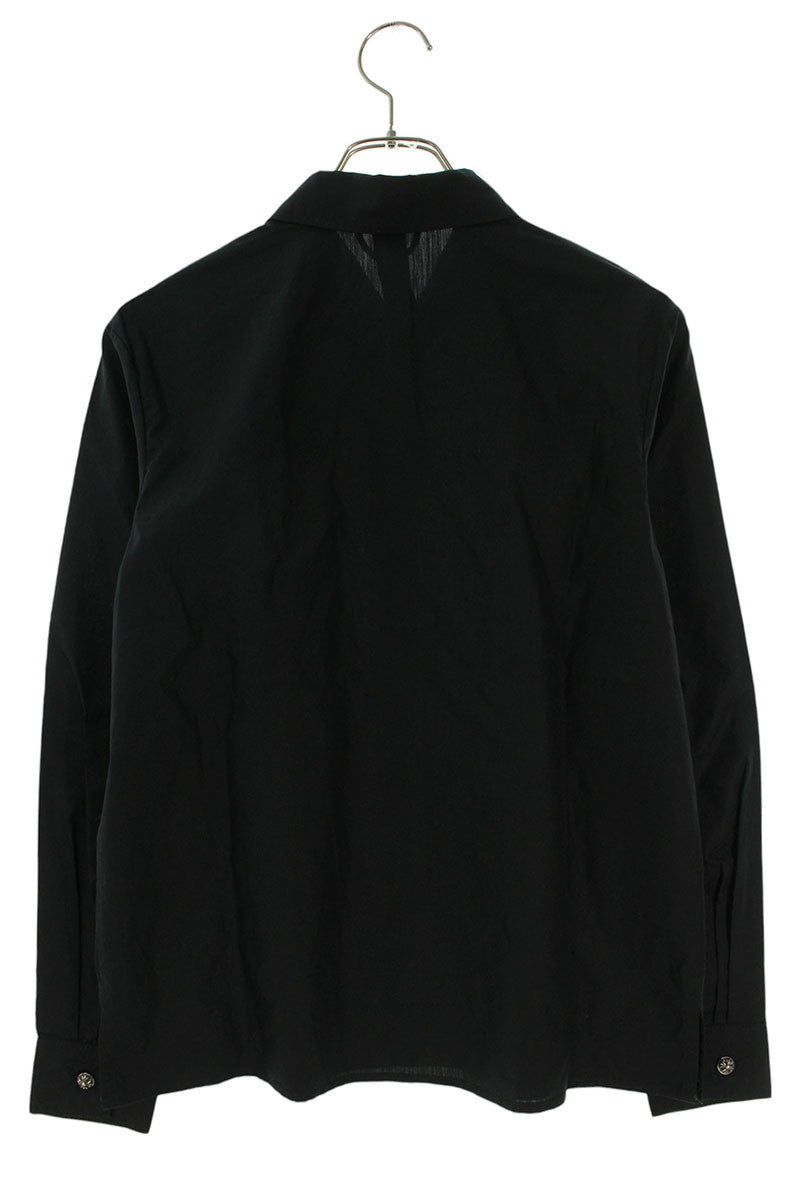 Chrome Hearts CH Cross Ball Long Sleeve Shirt Black/Silver Size S