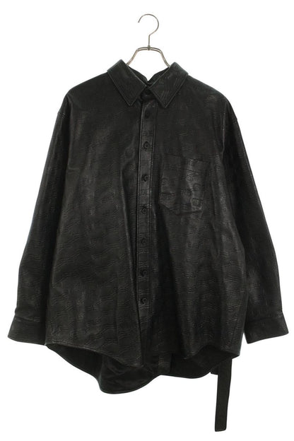 Balenciaga BB Monogram Lamb Leather Sleeve Shirt Size 34
