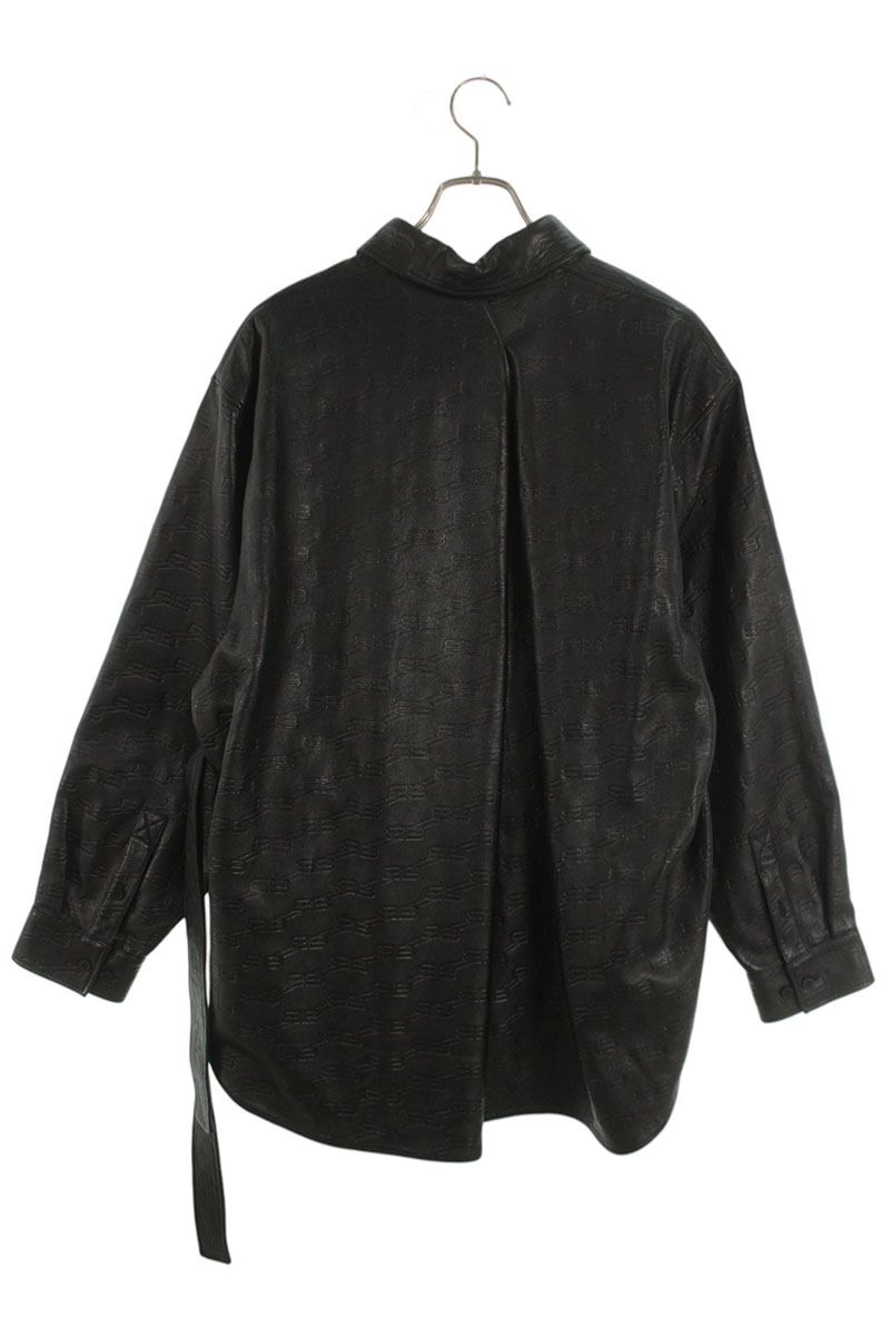 Balenciaga BB Monogram Lamb Leather Sleeve Shirt Size 34
