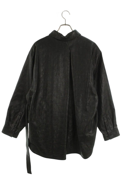 Balenciaga BB Monogram Lamb Leather Sleeve Shirt Size 34
