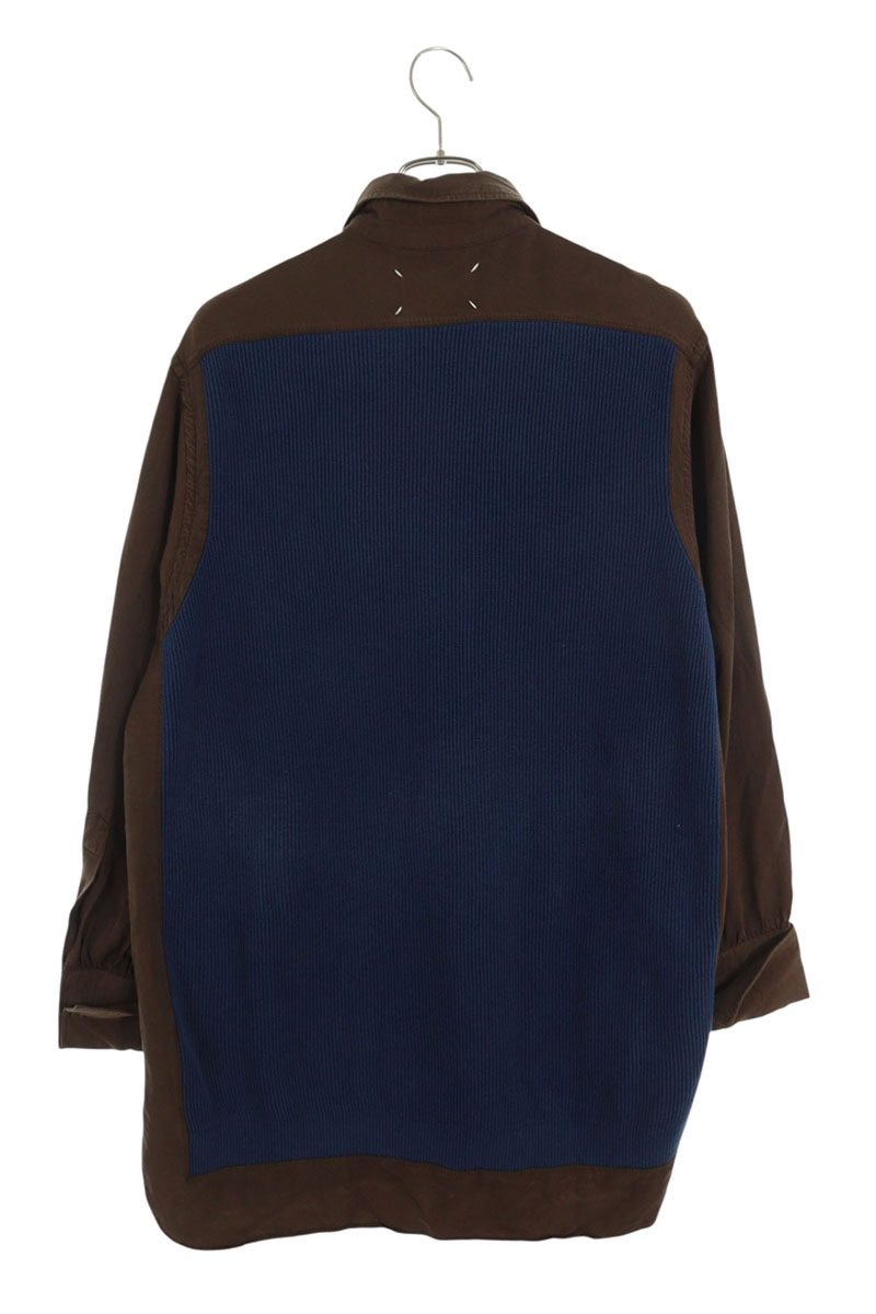 Maison Margiela 22SS Knit-Paneled Brown/Navy Sweater Size 38
