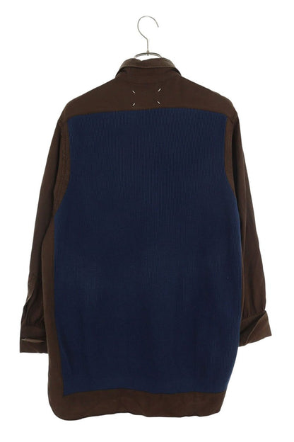 Maison Margiela 22SS Knit-Paneled Brown/Navy Sweater Size 38