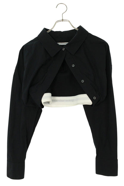 T by Alexander Wang Layered Cropped Bolero & White Size XS