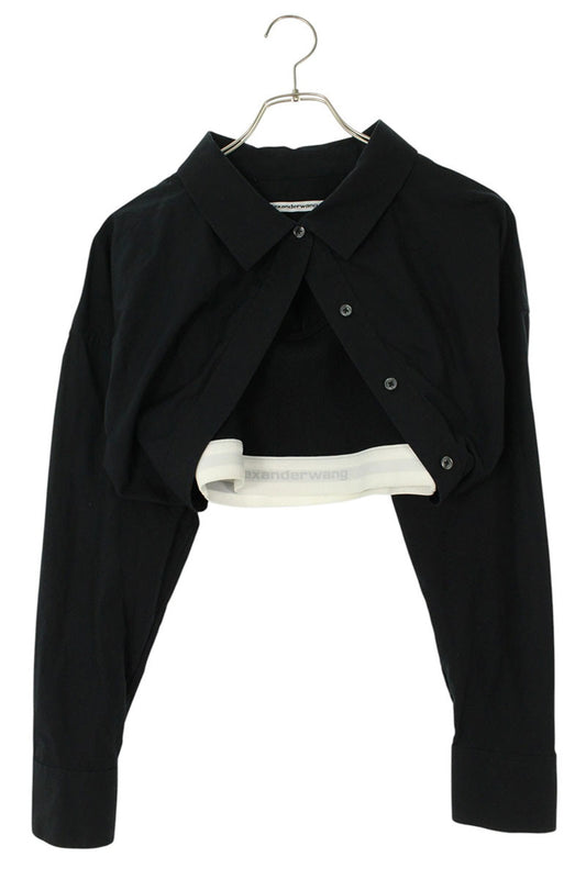 T by Alexander Wang Layered Cropped Bolero & White Size XS