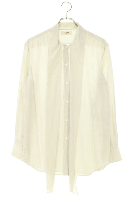 Celine Cotton Stripe Lavalliere Shirt Size 36