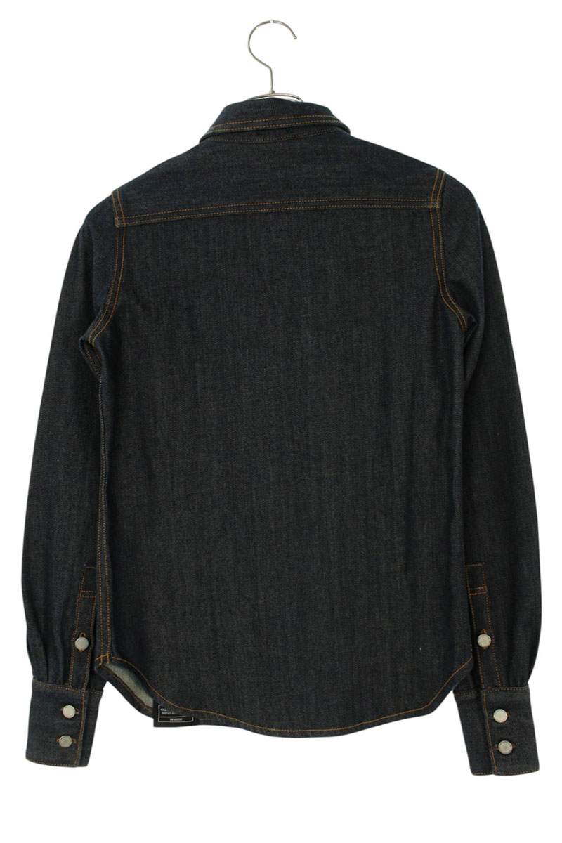 Vintage Indigo Non-Wash Denim Long Sleeve Shirt Size XS