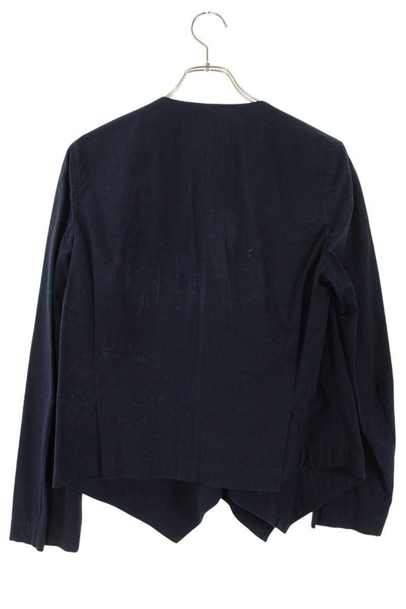 Issey Miyake Asymmetric Navy Cotton Silk Shirt Size 3