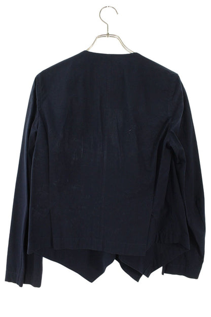 Issey Miyake Asymmetric Navy Cotton Silk Shirt Size 3