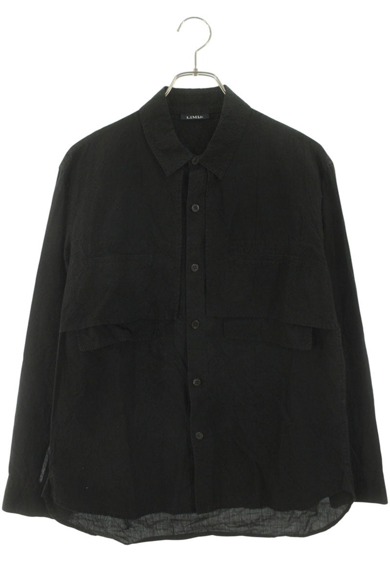 Limi Feu 24AW Layered Wrinkled Design Shirt Black Size 2