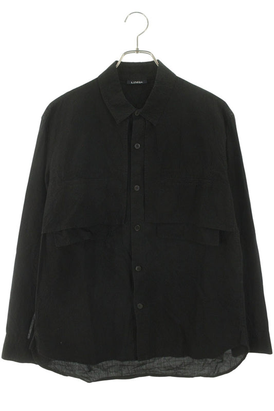 Limi Feu 24AW Layered Wrinkled Design Shirt Black Size 2