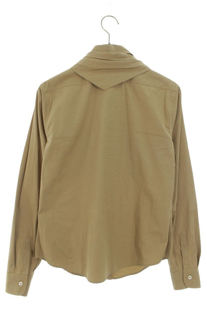 Miu Miu Beige Scarf Embroidered Logo Sleeve Shirt Size 38