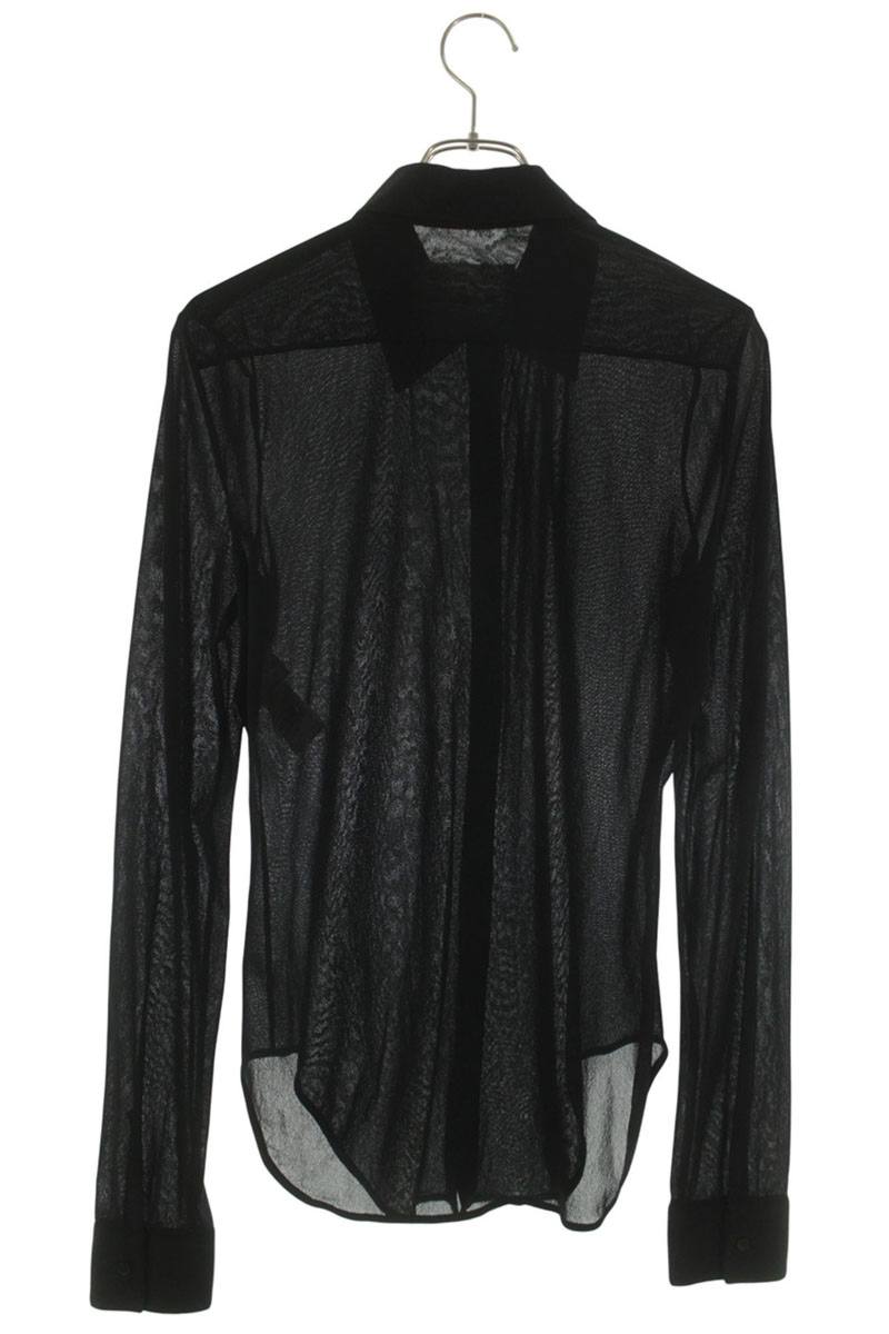 Jil Sander Black Sheer Nylon Long Sleeve Shirt Size 38