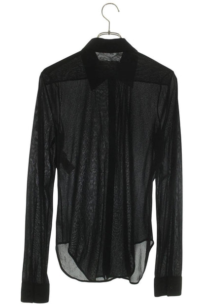 Jil Sander Black Sheer Nylon Long Sleeve Shirt Size 38