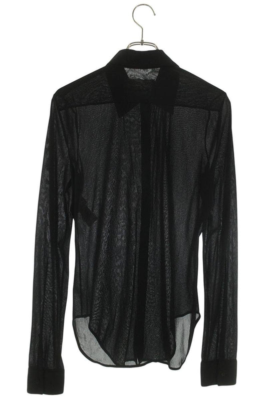 Jil Sander Black Sheer Nylon Long Sleeve Shirt Size 38