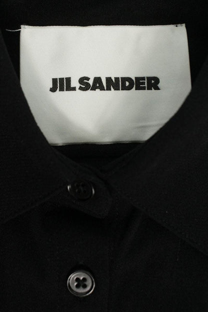 Jil Sander Black Sheer Nylon Long Sleeve Shirt Size 38