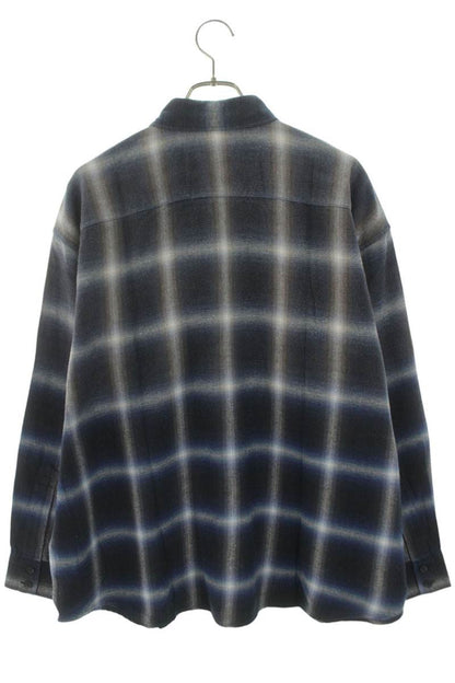 Japanese Brand Gradation Check Blue Cotton Shirt Size FREE