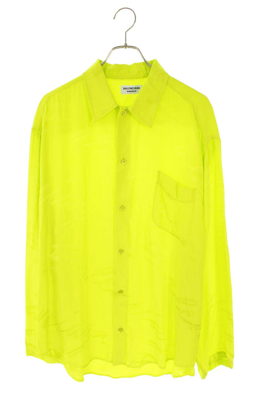 Balenciaga All-Over Logo Rayon Pajama Sleeve Shirt Size 34