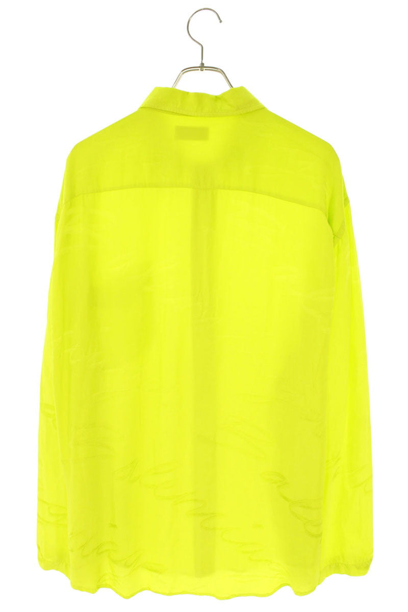 Balenciaga All-Over Logo Rayon Pajama Sleeve Shirt Size 34