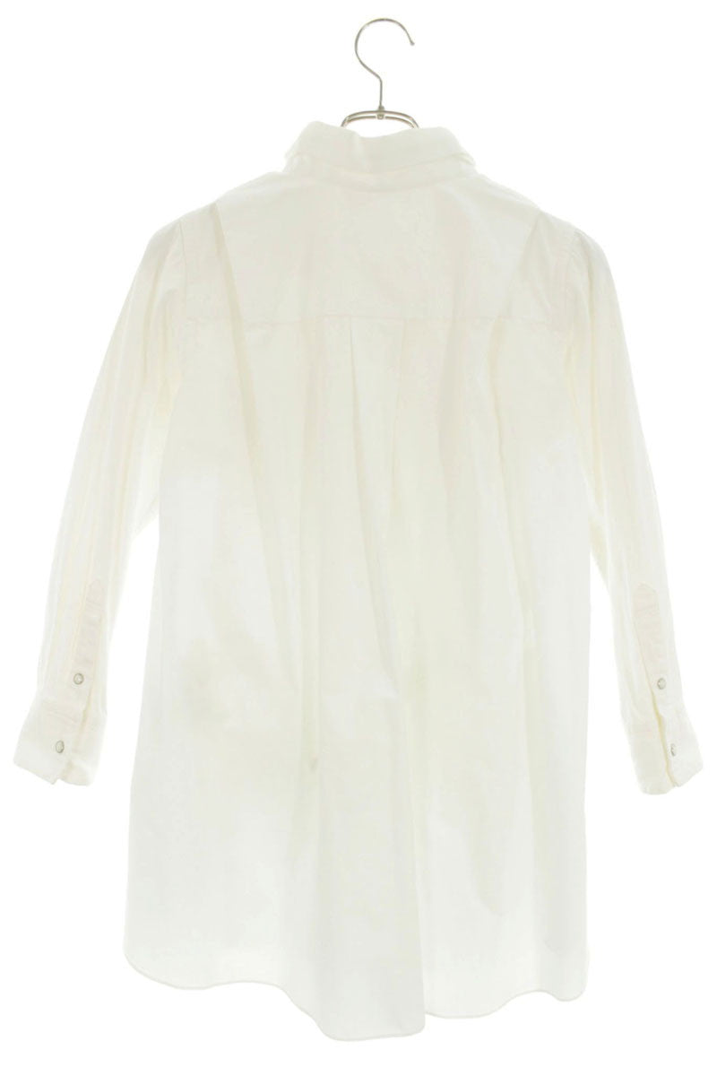 Sacai White Docking Denim Switching Long Sleeve Shirt Size 1