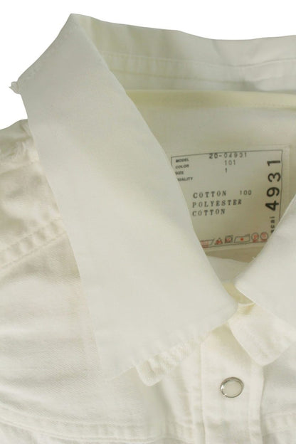 Sacai White Docking Denim Switching Long Sleeve Shirt Size 1