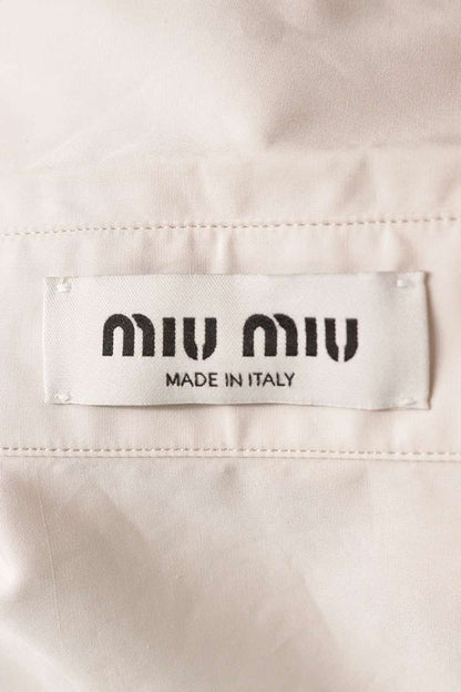 Miu Miu Cropped Logo Embroidered Long Light Pink Size 38