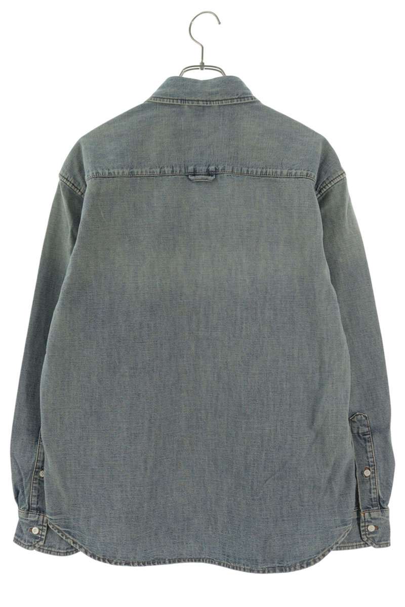 Miu Miu 26SS Washed Denim Embroidered Logo Shirt Size 42