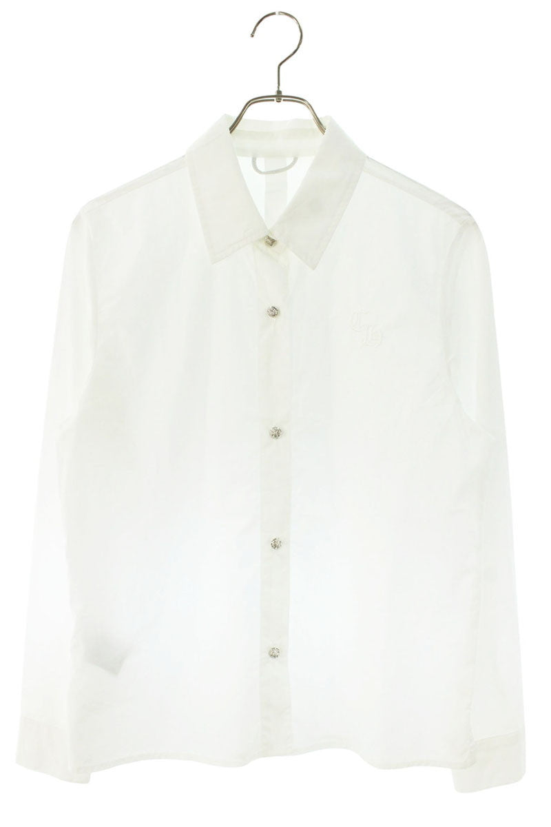Chrome Hearts CH Embroidered Cross Ball Shirt White Size S