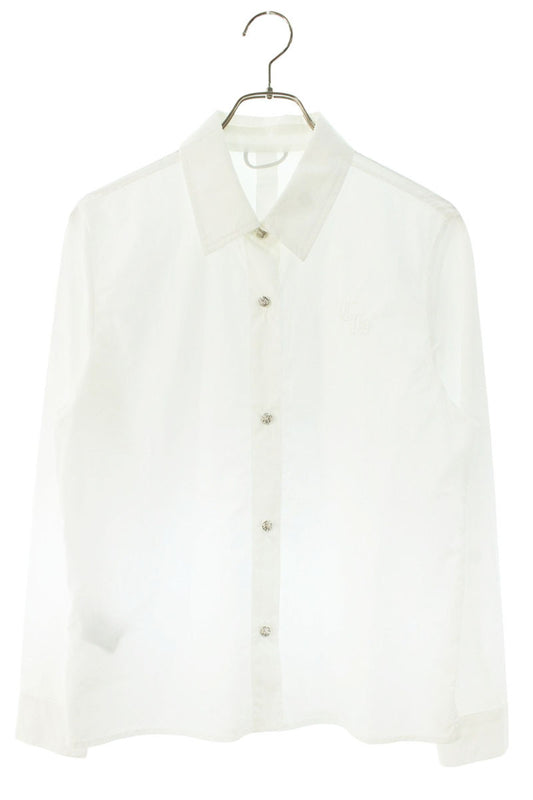 Chrome Hearts CH Embroidered Cross Ball Shirt White Size S