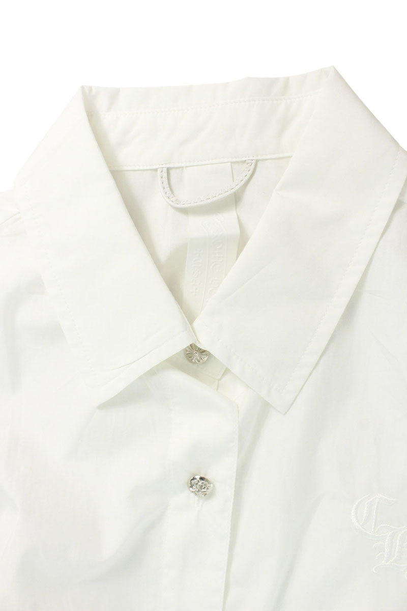 Chrome Hearts CH Embroidered Cross Ball Shirt White Size S