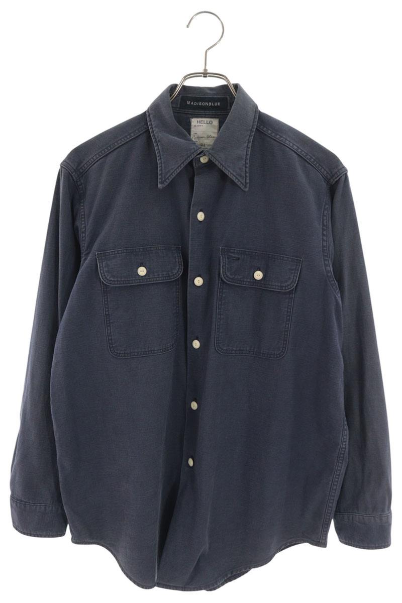 Vintage Madison Blue Faded Denim Long Sleeve Shirt Size S