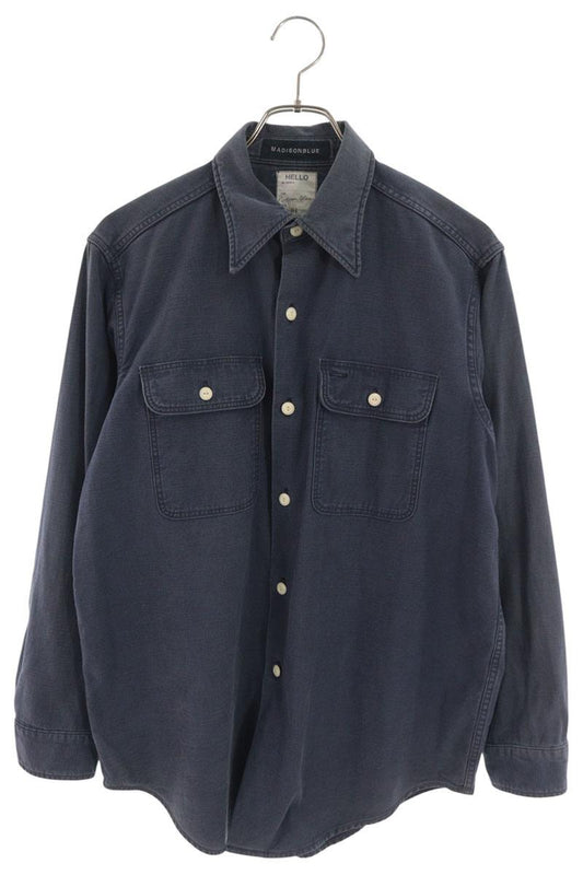 Vintage Madison Blue Faded Denim Long Sleeve Shirt Size S