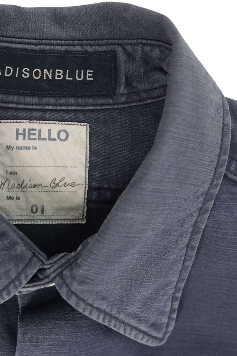 Vintage Madison Blue Faded Denim Long Sleeve Shirt Size S