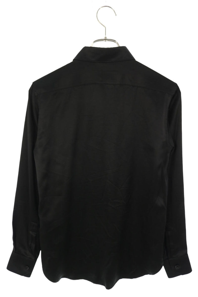 Saint Laurent Paris Silk Long Sleeve Shirt Black Size F34