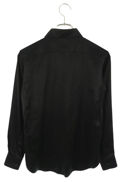 Saint Laurent Paris Silk Long Sleeve Shirt Black Size F34