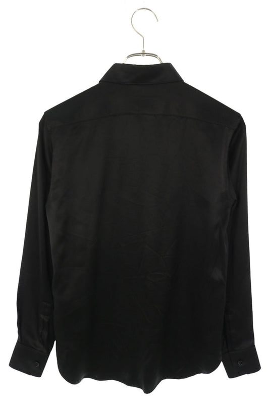 Saint Laurent Paris Silk Long Sleeve Shirt Black Size F34