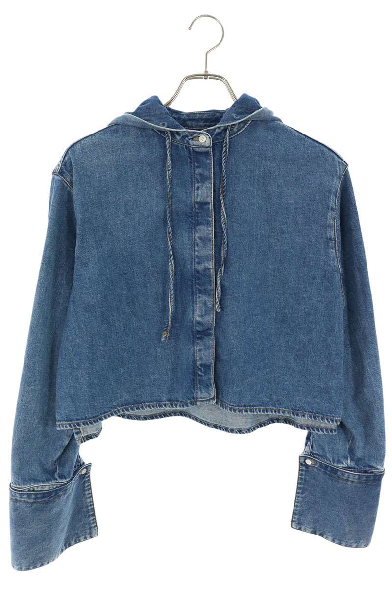 Loewe Anagram Embroidered Hooded Denim Shirt Size 34