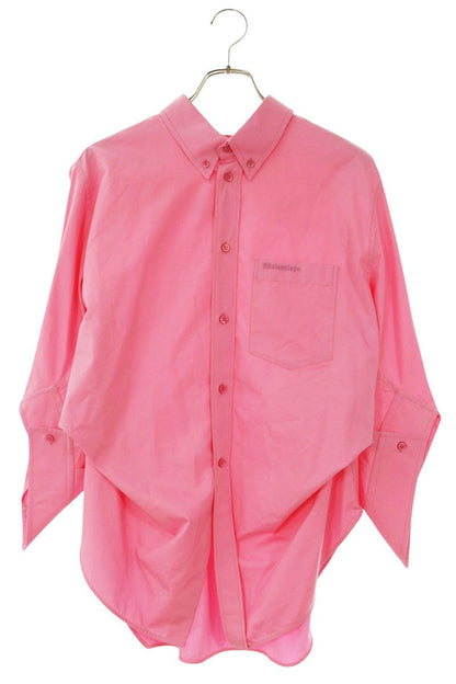 Balenciaga 22SS Pink Twist Swing Long Sleeve Shirt Size 34