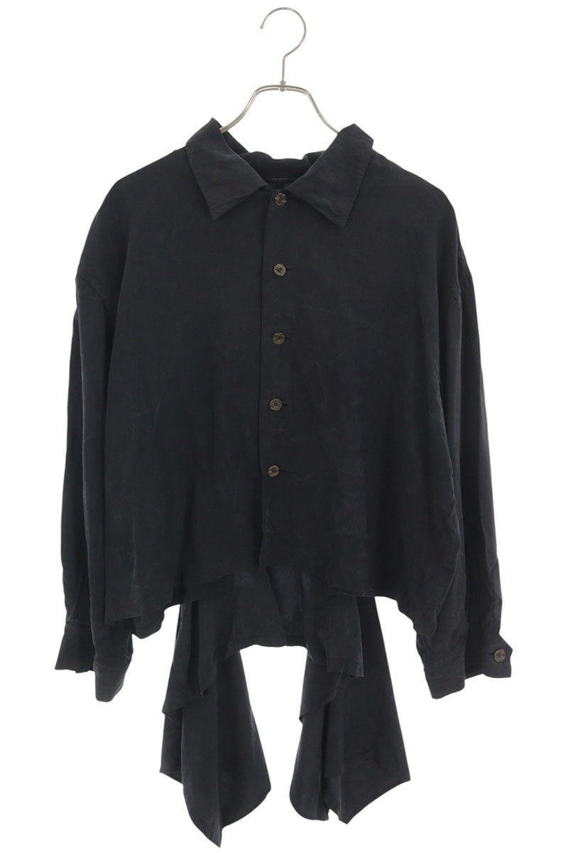 Yohji Yamamoto Black Wing Design Rayon Sleeve Shirt Size S