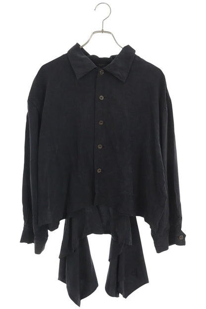 Yohji Yamamoto Black Wing Design Rayon Sleeve Shirt Size S