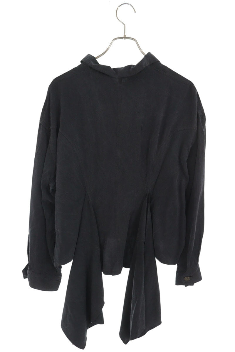 Yohji Yamamoto Black Wing Design Rayon Sleeve Shirt Size S