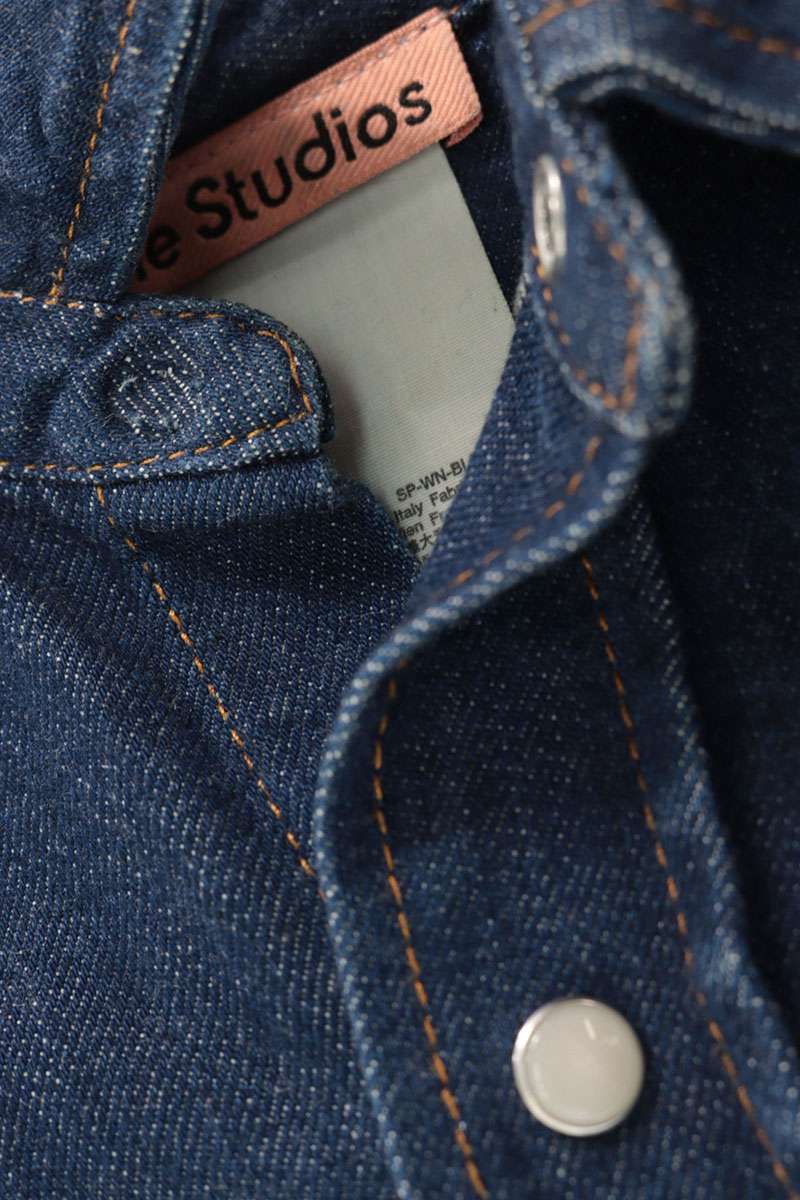 Acne Studios Western Denim Long Sleeve Shirt Indigo