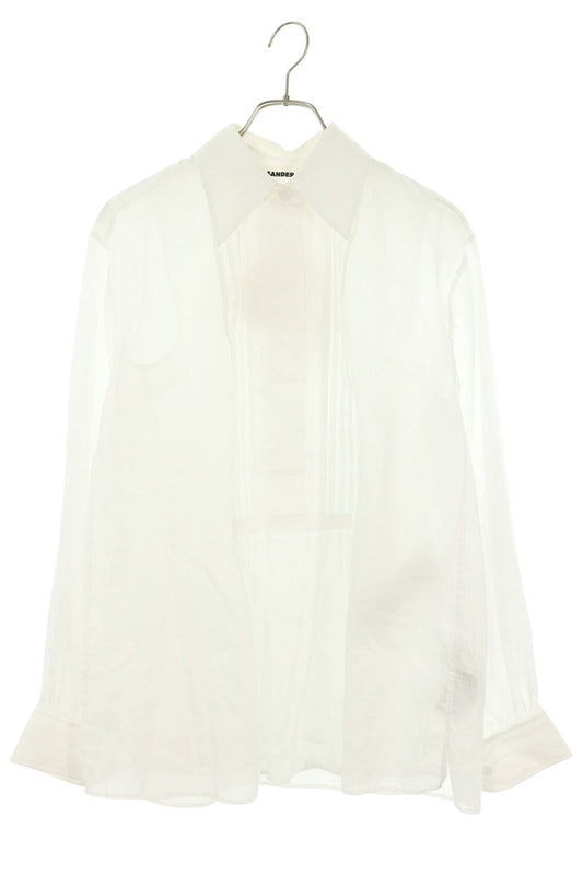 Jil Sander White Pleated Long Sleeve Shirt Size 32