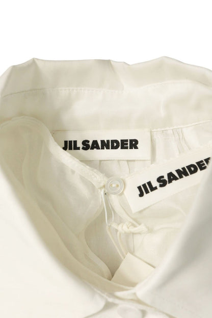 Jil Sander White Pleated Long Sleeve Shirt Size 32